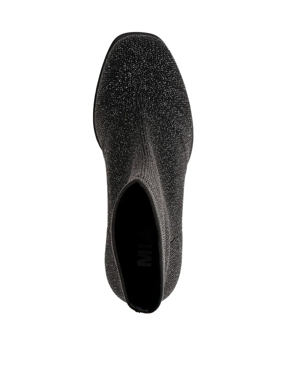 Mia Piana Black Silver Sparkle Block Heel Boot Size 6 Brand New in Box MSRP $70